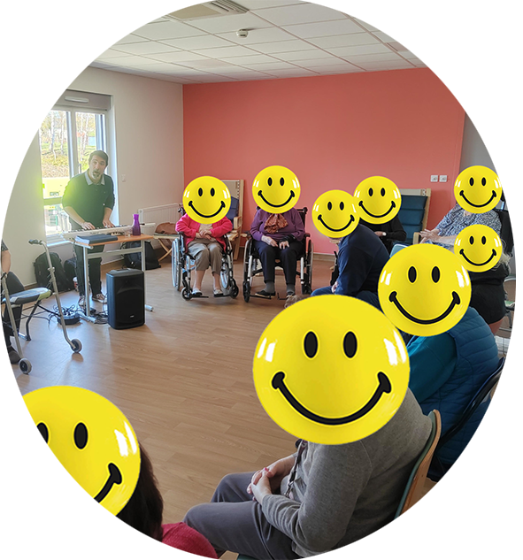 Des résidents participent à un atelier